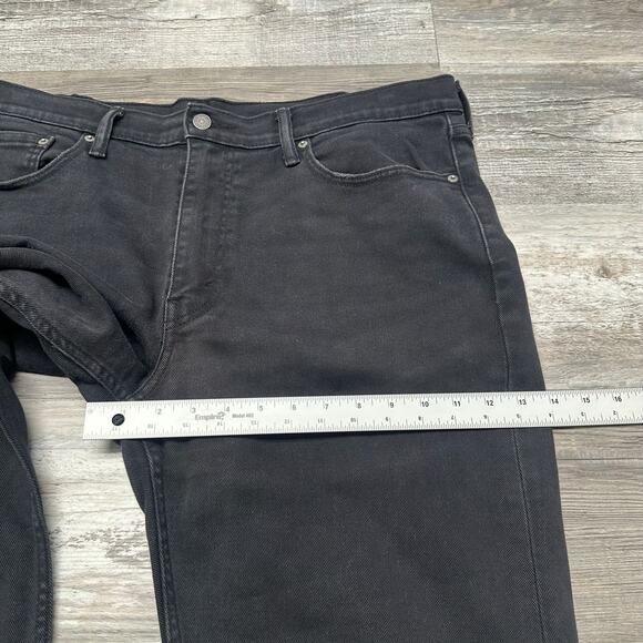 Levis 514 Black Mens 38x30 Stretch Regular Straight Leg Denim Jeans White Tab‎ - Picture 11 of 13